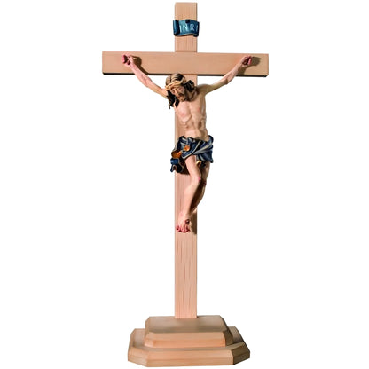 Corpus Christi with Cross and Wooden Base, Handcrafted in Val Gardena
