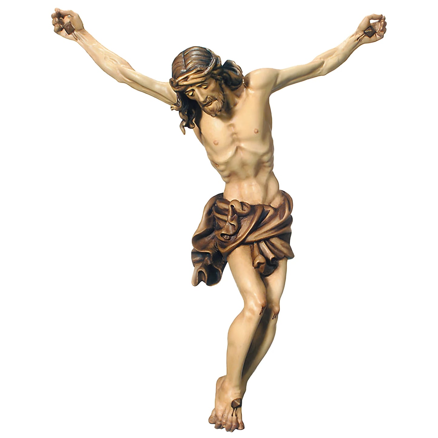 Hand Carved Baroque Corpus of Christ in Val Gardena Wood