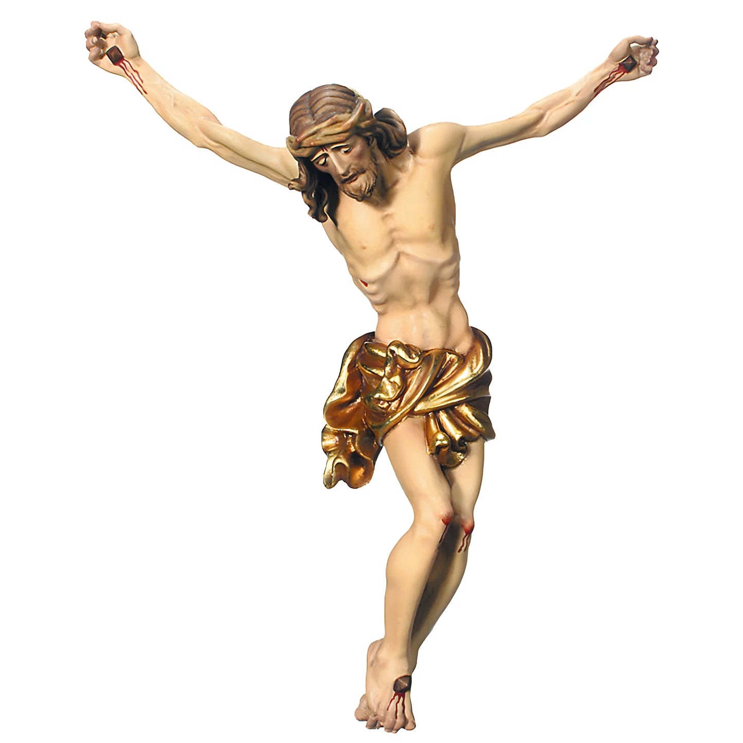 Hand Carved Baroque Corpus of Christ in Val Gardena Wood