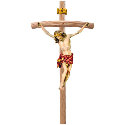 Hand-Carved Baroque Crucified Christ in Val Gardena Wood