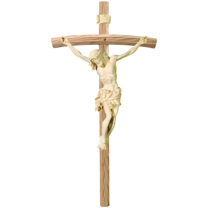 Hand-Carved Baroque Crucified Christ in Val Gardena Wood
