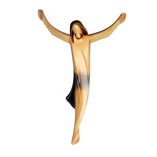 Stylized Christ "Ascension" in Hand-Carved Wood from Val Gardena