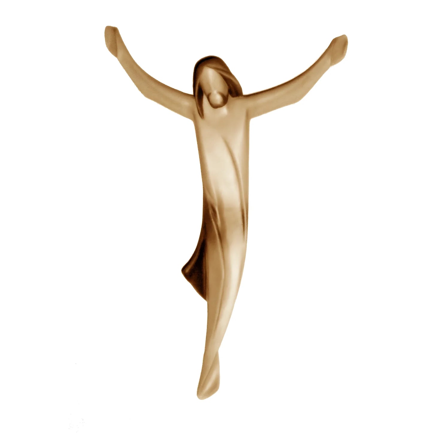 Stylized Christ "Ascension" in Hand-Carved Wood from Val Gardena
