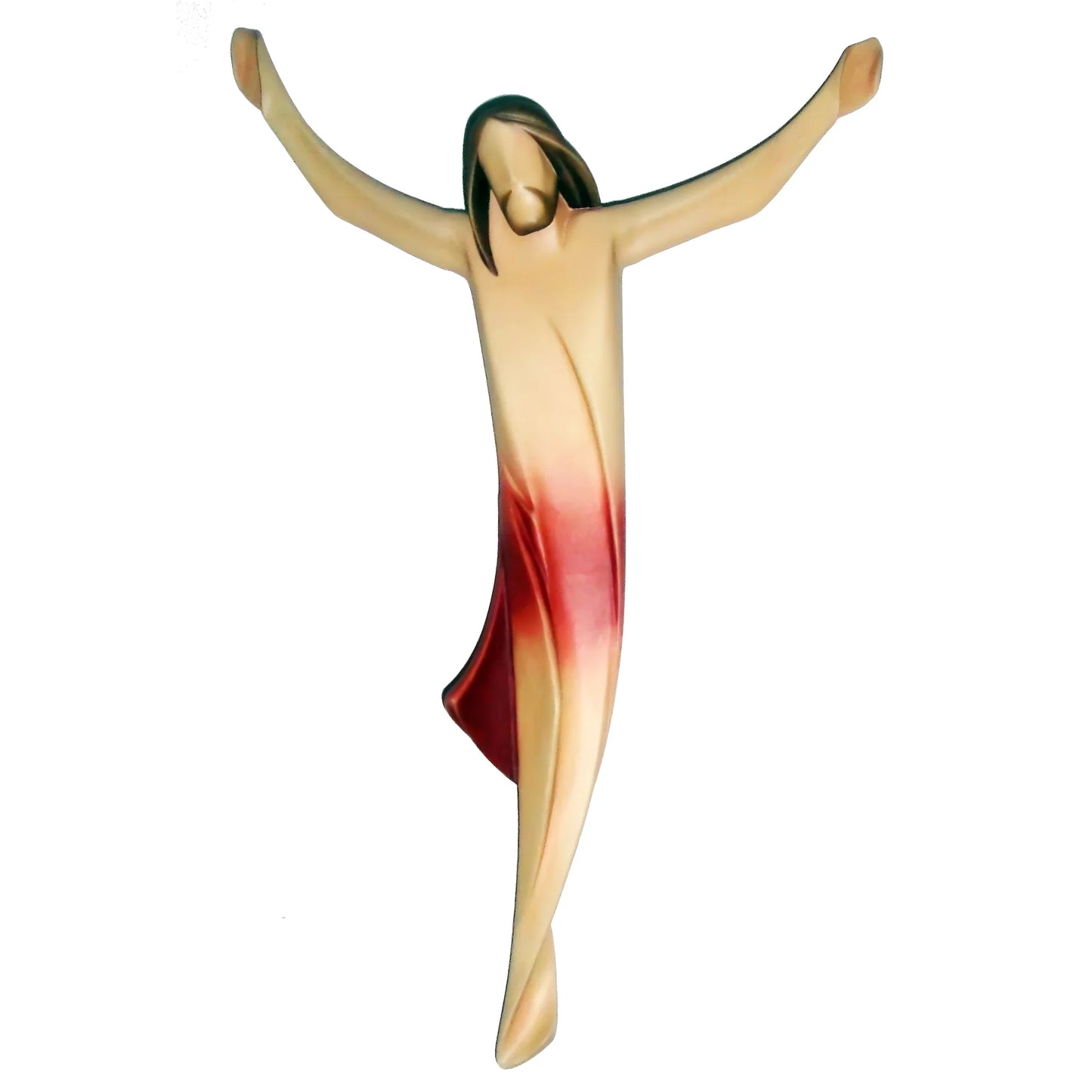 Stylized Christ "Ascension" in Hand-Carved Wood from Val Gardena