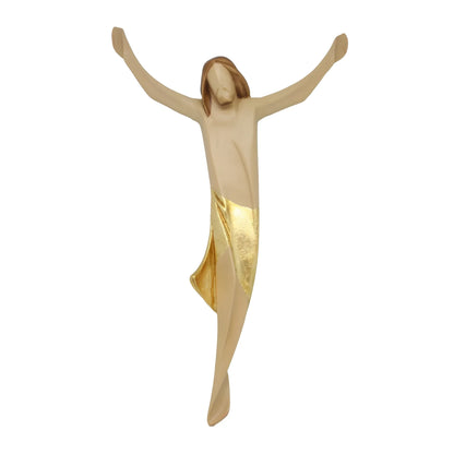 Stylized Christ "Ascension" in Hand-Carved Wood from Val Gardena