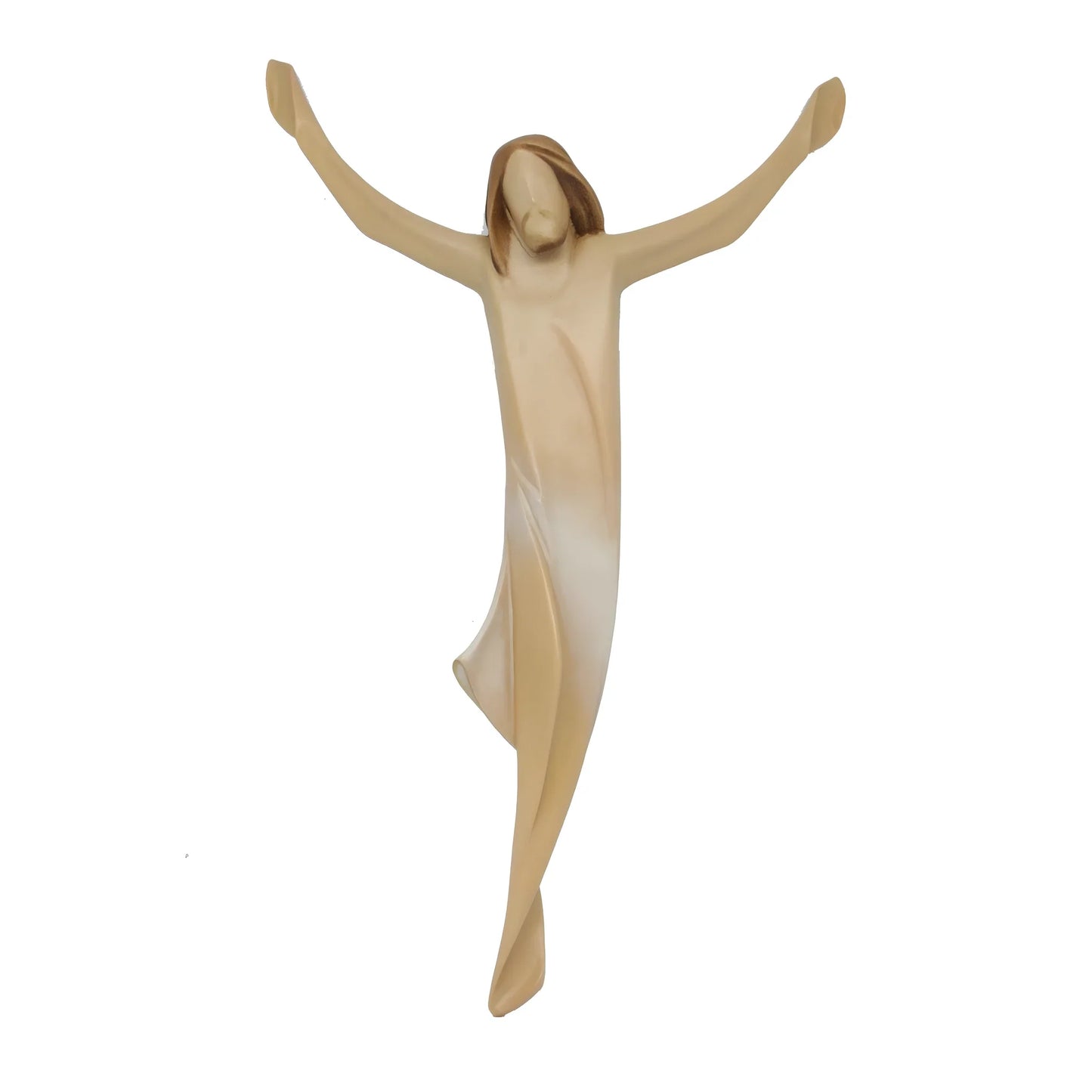 Stylized Christ "Ascension" in Hand-Carved Wood from Val Gardena