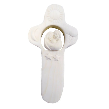 Maple Wood Artistic Cross with Holy Family