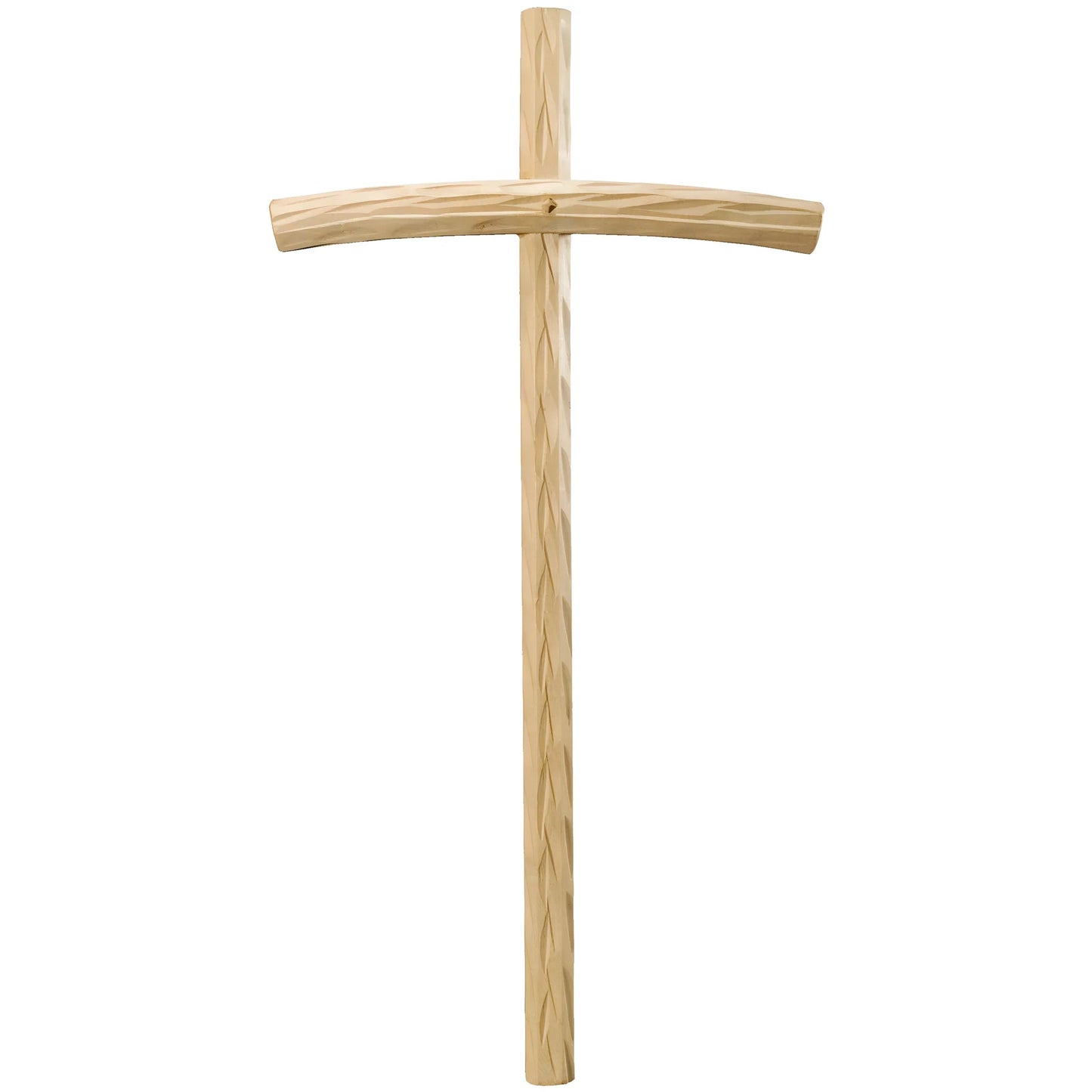 Curved Hand carved Cross in Bass wood