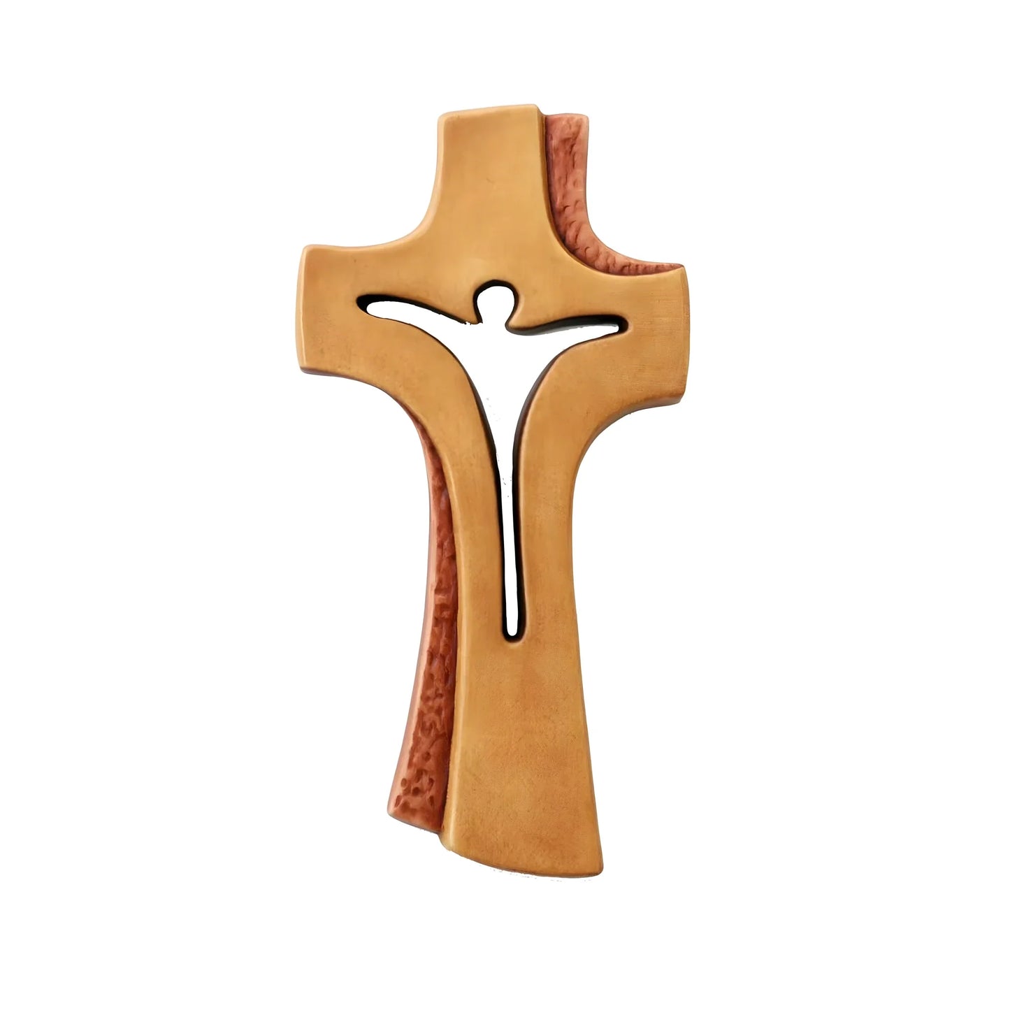 Modern Abstract Maple Wood Cross from Val Gardena