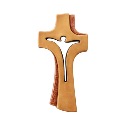 Modern Abstract Maple Wood Cross from Val Gardena