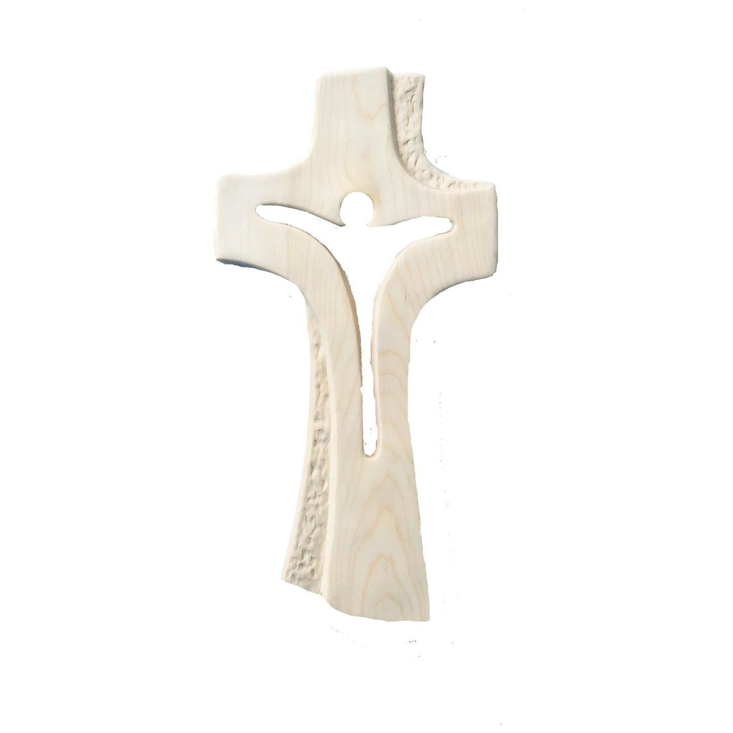 Modern Abstract Maple Wood Cross from Val Gardena