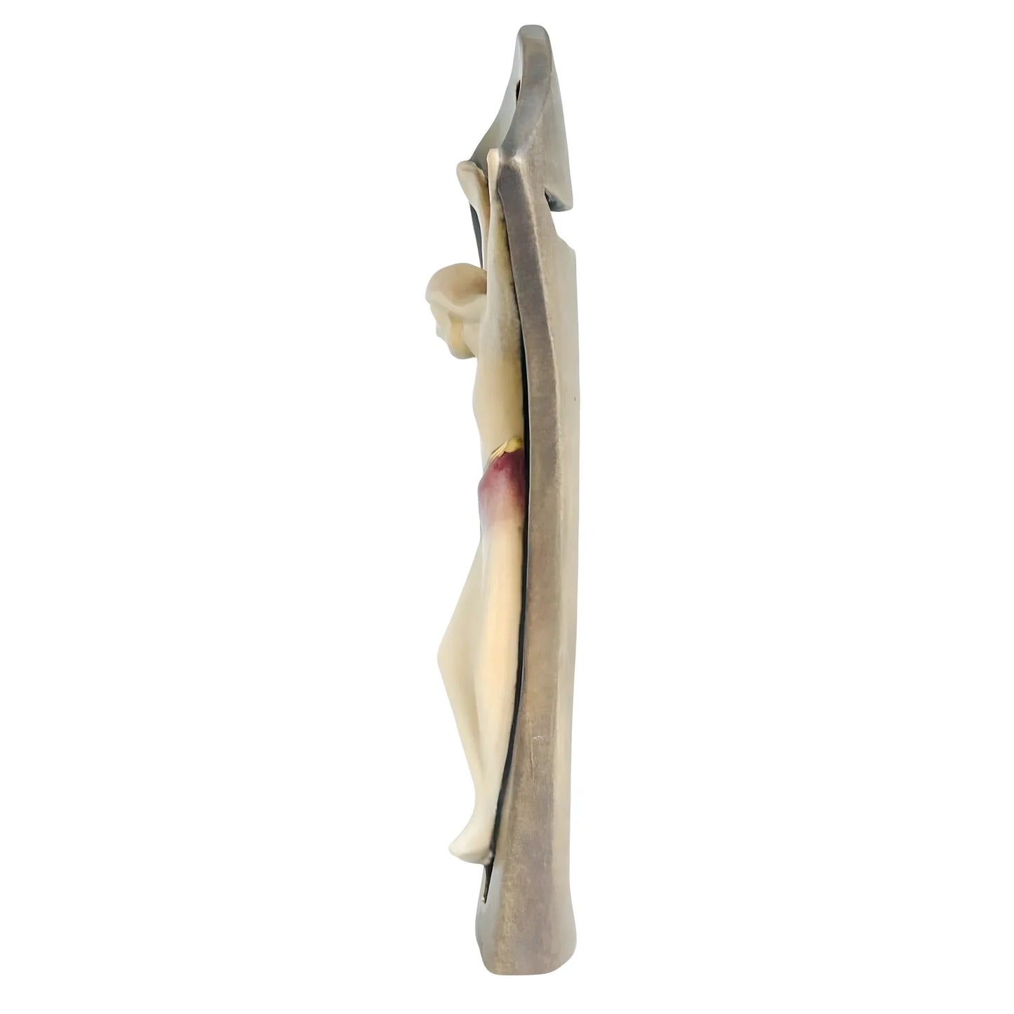 Stylized Modern Wooden Crucifix | Sacred Art Val Gardena