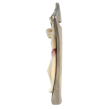 Stylized Modern Wooden Crucifix | Sacred Art Val Gardena