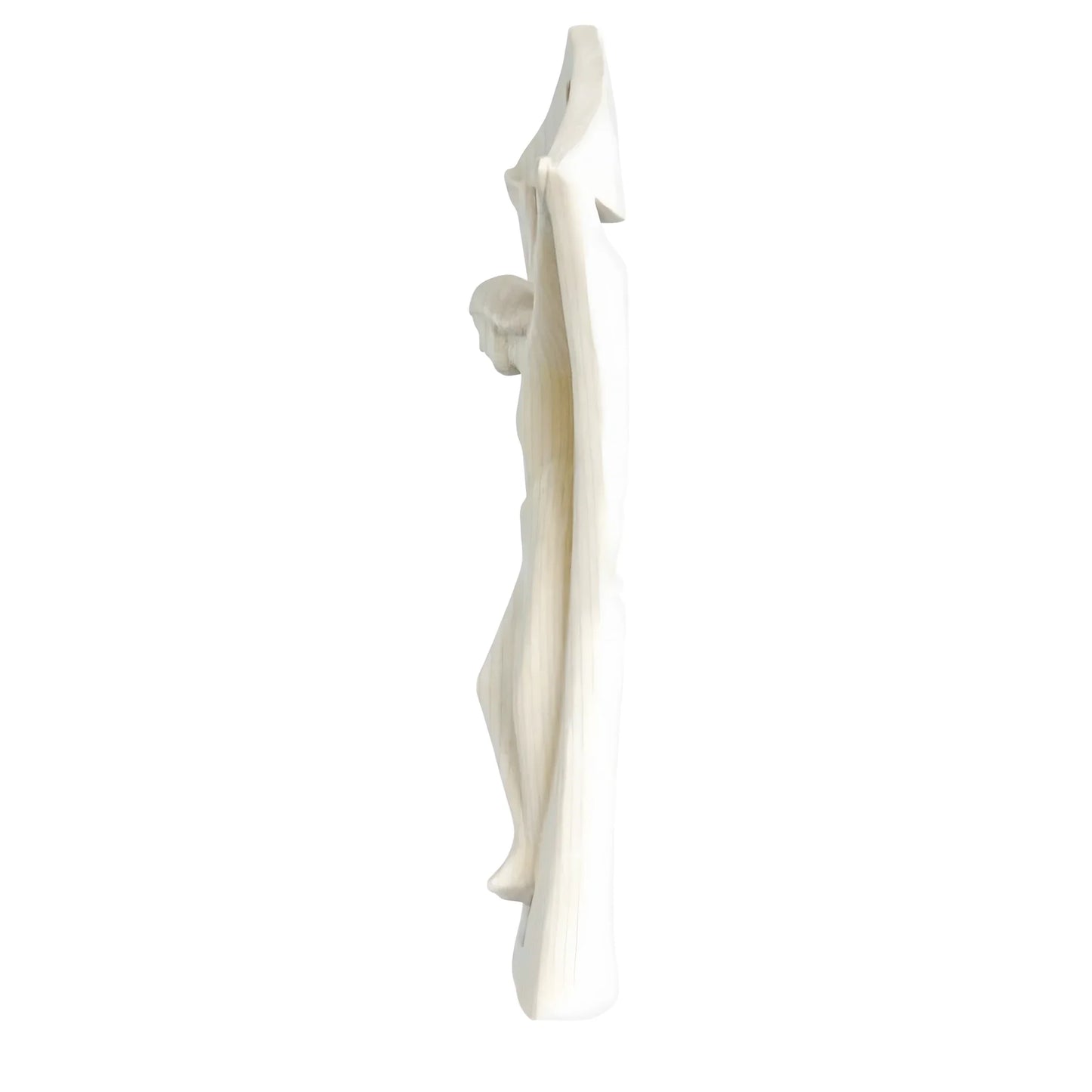 Modern Stylized Crucifix in Natural Val Gardena Wood