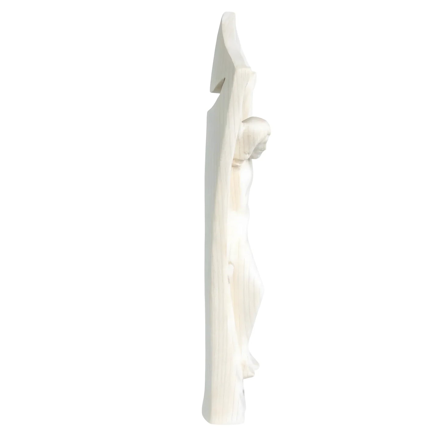 Modern Stylized Crucifix in Natural Val Gardena Wood