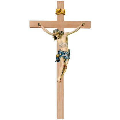 Crucifix Sculpture Christ on the Cross Realistic Hand-Carved in Wood