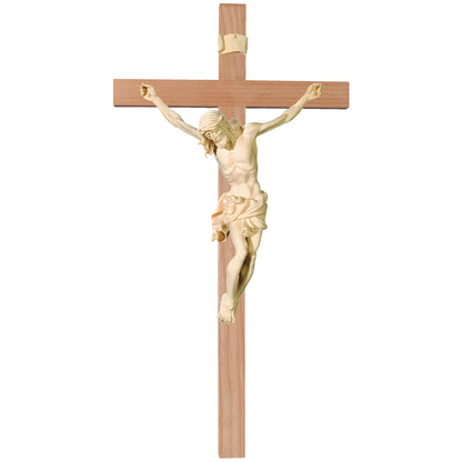 Crucifix Sculpture Christ on the Cross Realistic Hand-Carved in Wood