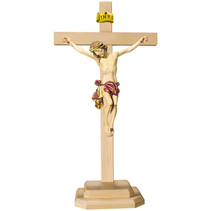 Crucifix with Base Artistic Wood Sculpture Val Gardena