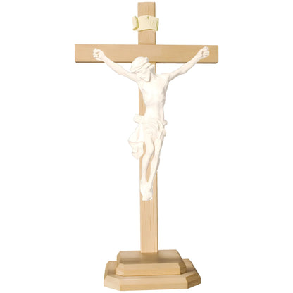 Crucifix with Base Artistic Wood Sculpture Val Gardena