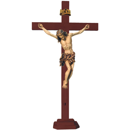 Hand-Carved Wooden Crucifix from Val Gardena