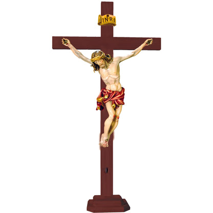 Hand-Carved Wooden Crucifix from Val Gardena