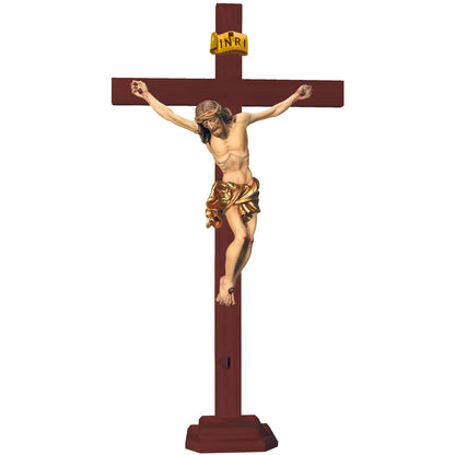 Hand-Carved Wooden Crucifix from Val Gardena