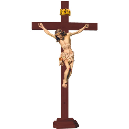 Hand-Carved Wooden Crucifix from Val Gardena