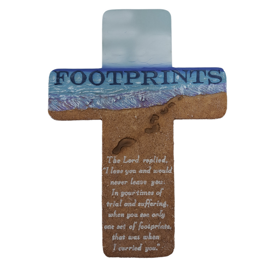 Footprints Wall Cross
