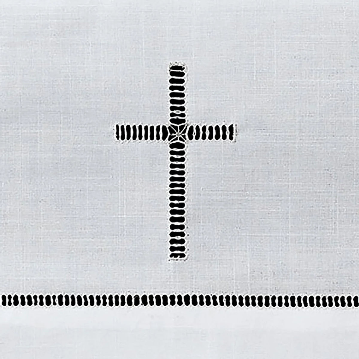 Eyelet Edged with Embroidered Cross Altar Cloth