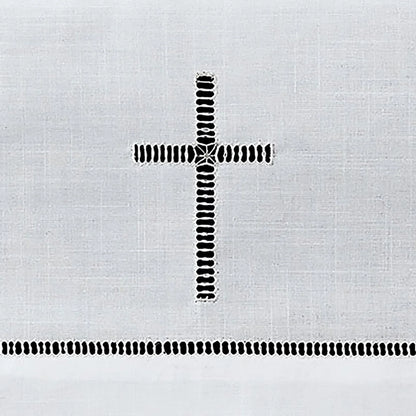 Eyelet Edged with Embroidered Cross Altar Cloth