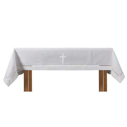 Eyelet Edged with Embroidered Cross Altar Cloth