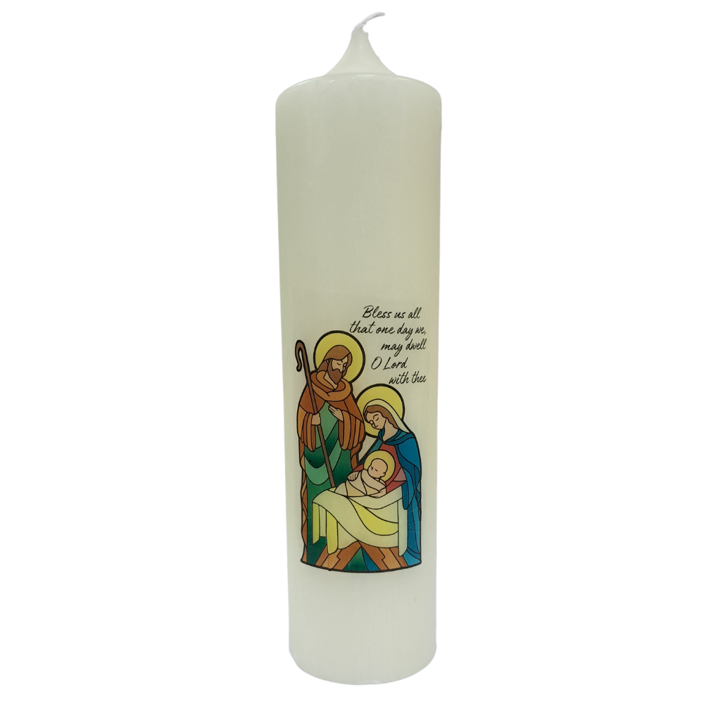 3" x 12" Home Christmas Candle with Holy Family