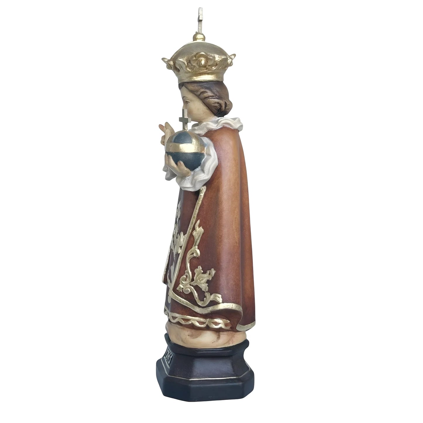 Infant Jesus of Prague Polychrome Hand-Carved Wooden Statue