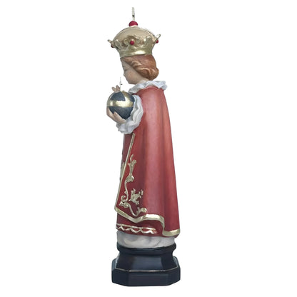 Infant Jesus of Prague Polychrome Hand-Carved Wooden Statue