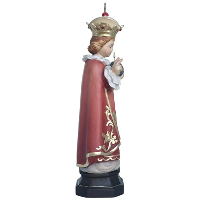 Infant Jesus of Prague Polychrome Hand-Carved Wooden Statue