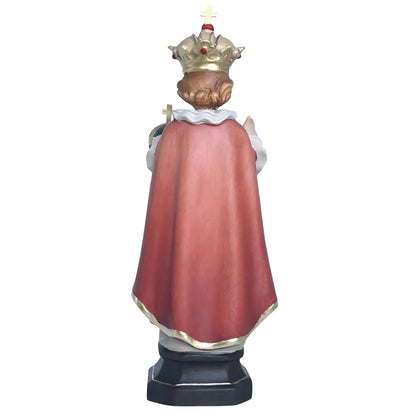 Infant Jesus of Prague Polychrome Hand-Carved Wooden Statue