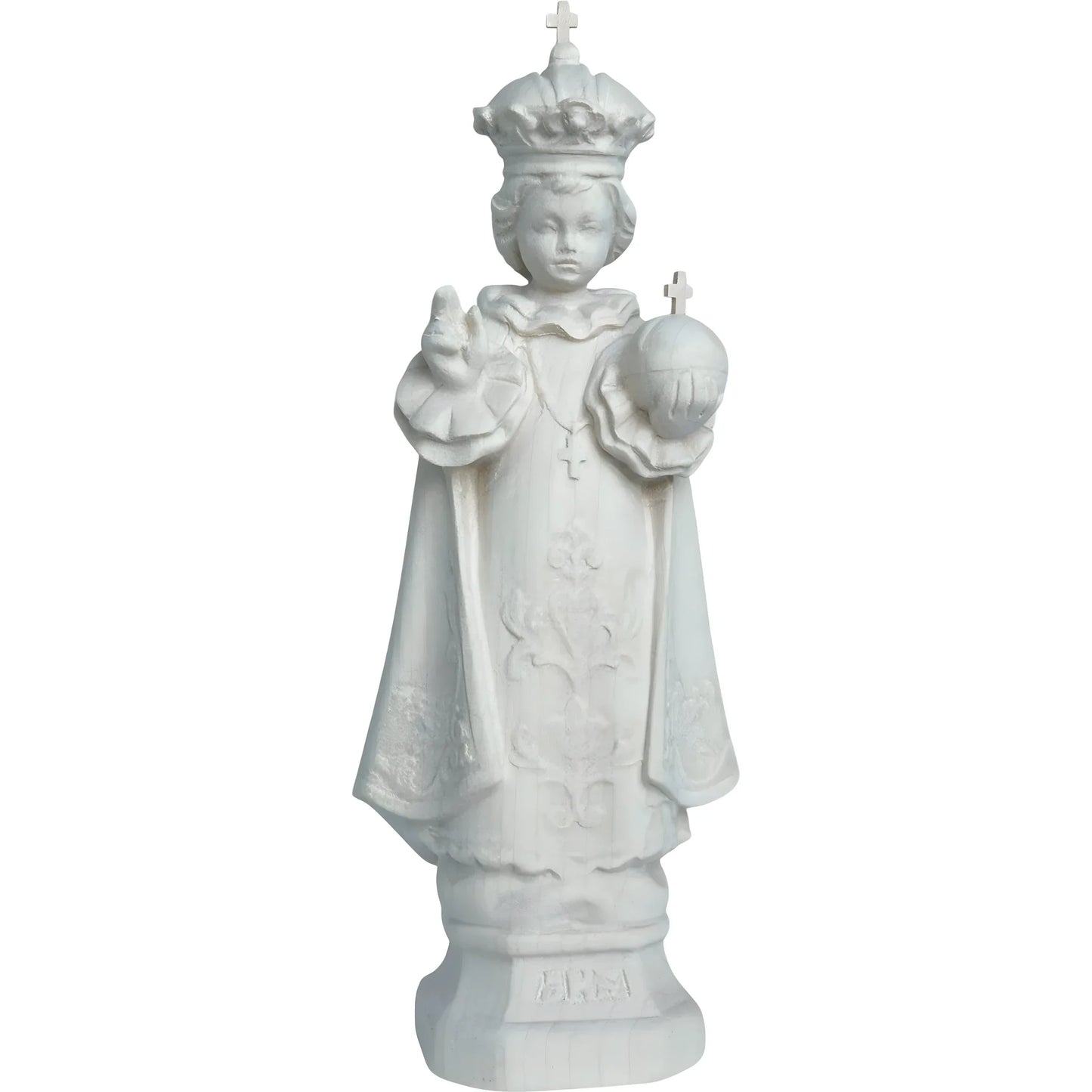 Infant Jesus of Prague Polychrome Hand-Carved Wooden Statue