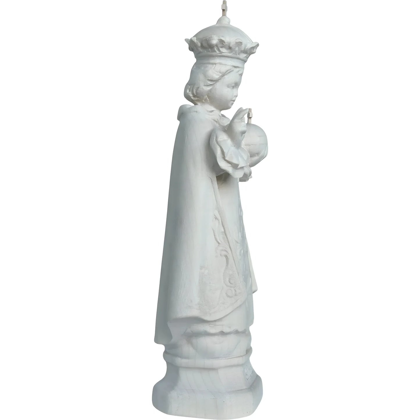 Infant Jesus of Prague Polychrome Hand-Carved Wooden Statue
