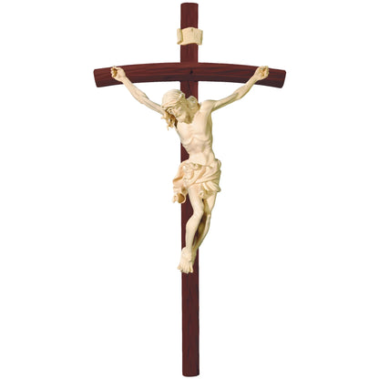 Baroque Crucified Jesus in Handcrafted Wood from Val Gardena