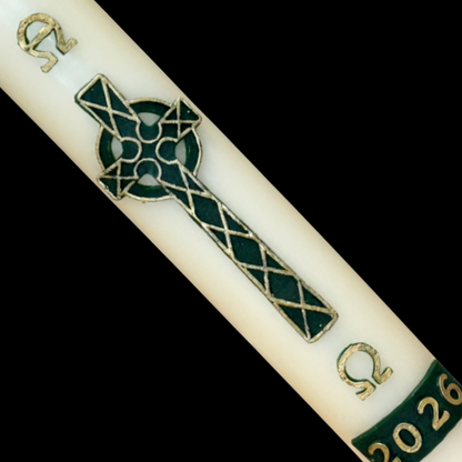 Green Celtic Cross Paschal Candle