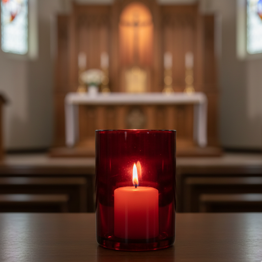 Red Sanctuary Lamp Glass