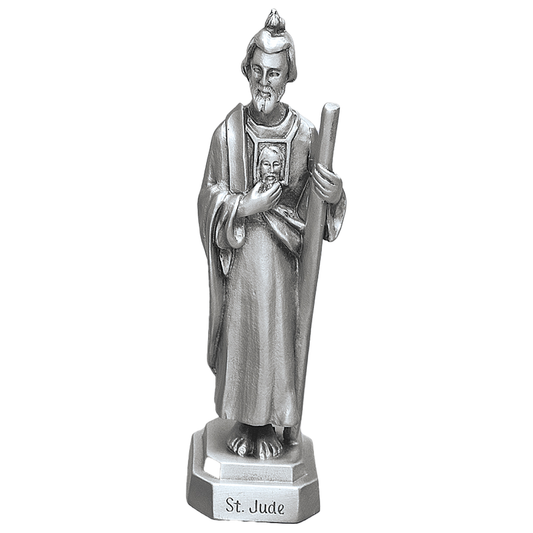 3 1/2" High Pewter St Jude Statue