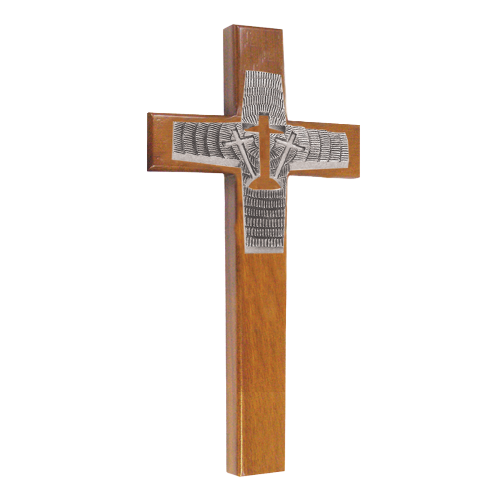 8" Calvary Cross with Antique Pewter Finish