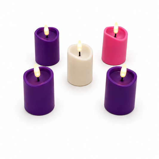 LED Advent Flameless Votive Candle Set