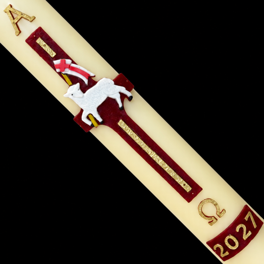 Lamb Of God With Flag Paschal Candle
