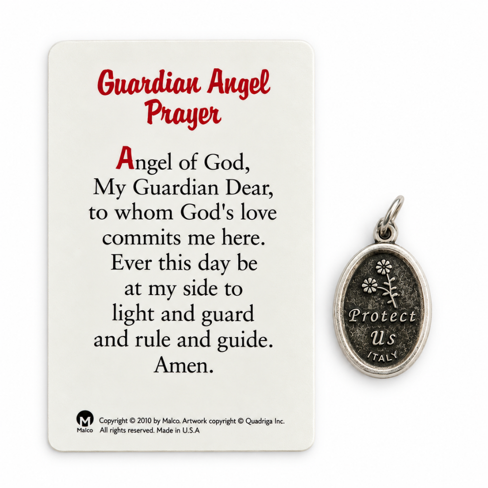 Gaurdian Angel Pendant with Prayer Card
