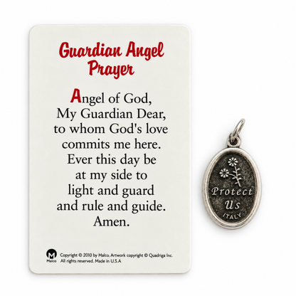 Gaurdian Angel Pendant with Prayer Card