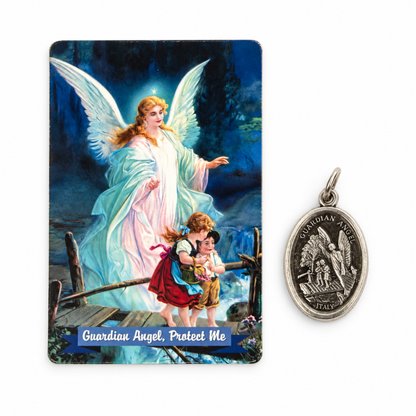 Gaurdian Angel Pendant with Prayer Card