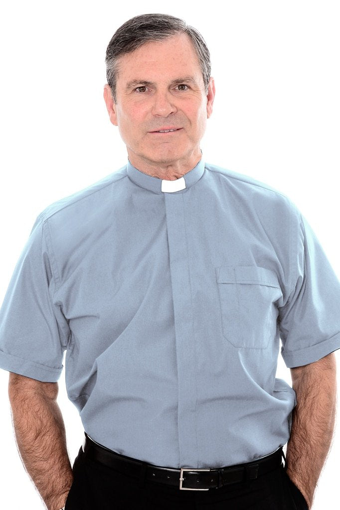 1 Inch Tunnel Collar Clerical Shirt - Short Sleeve