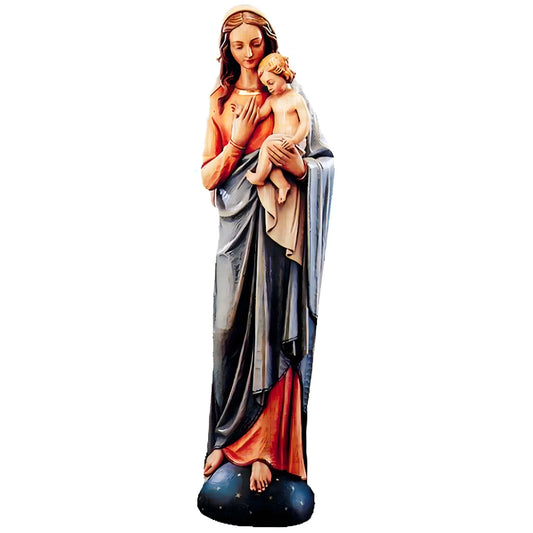 Madonna of the World Sculpted in Wood Sacred Art of Val Gardena